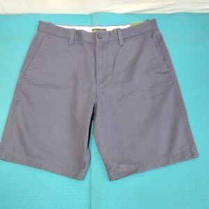 NWT Eddie Bauer Mens Chino Shorts Flat Front Cotton Blue Size 34